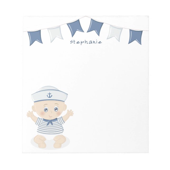 Nautical Pojke Baby Shower Anteckningsblock (Framsida)