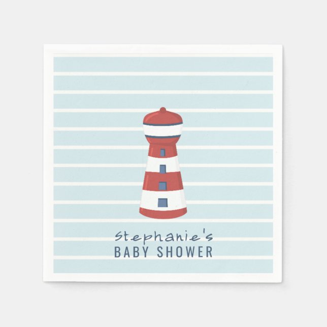 Nautical Pojke Baby Shower Pappersservett (Framsidan)