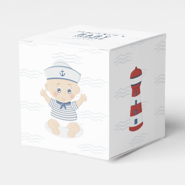 Nautical Pojke Baby Shower Presentaskar (Framsidan Sidan)