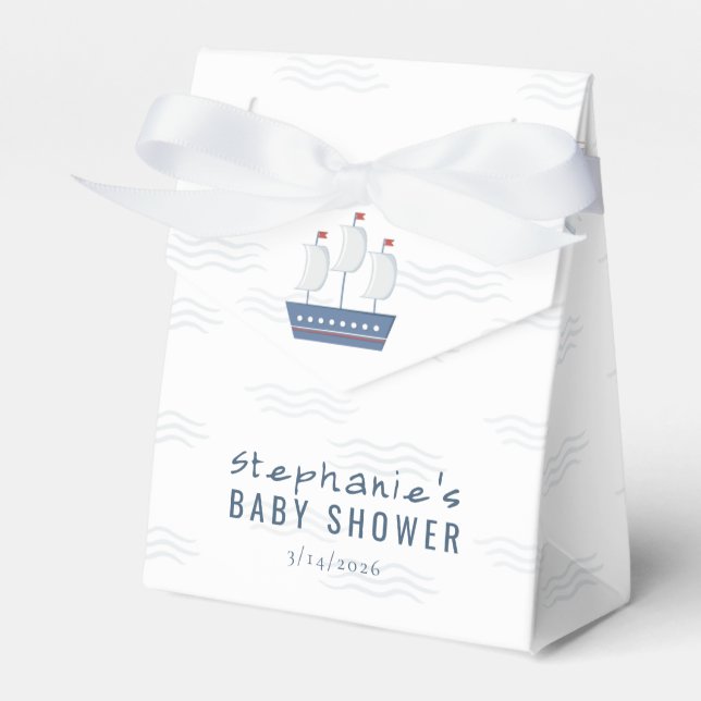 Nautical Pojke Baby Shower Presentaskar (Framsidan Sidan)
