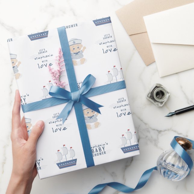 Nautical Pojke Baby Shower Presentpapper (Gifting)