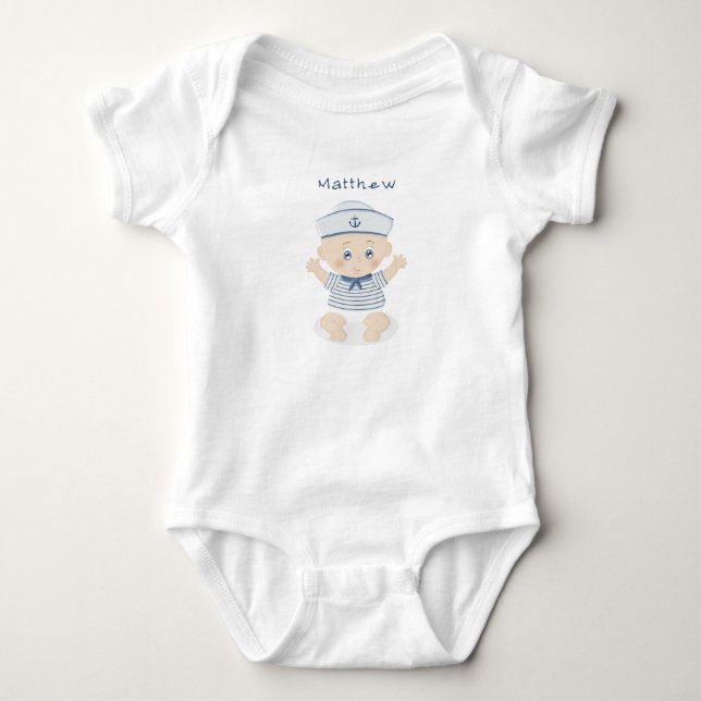 Nautical Pojke Baby Shower T Shirt (Framsida)