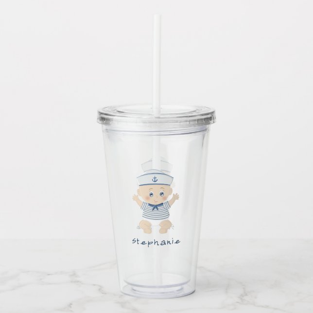 Nautical Pojke Baby Shower Take Away Mugg (Framsida)