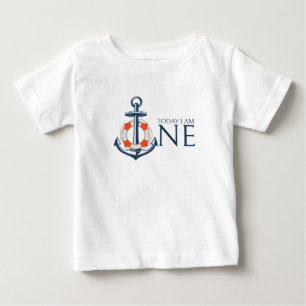 Nautical Pojke First Birthday T-shirt