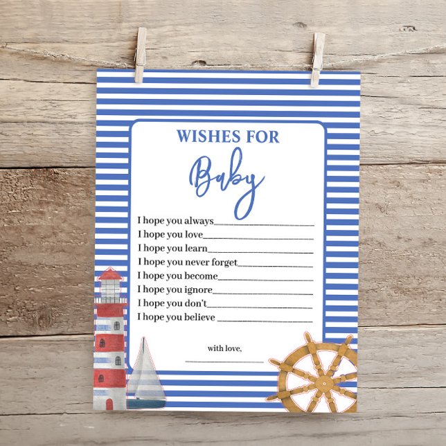 Nautical Pojke Önskemål för babystöldspel (Skapare uppladdad)