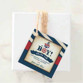 Nautical Pojke Shower Tack Favor Ahoy Gåvor Etiketter
