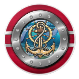 Nautical Porthole Ceramic pull Knopp