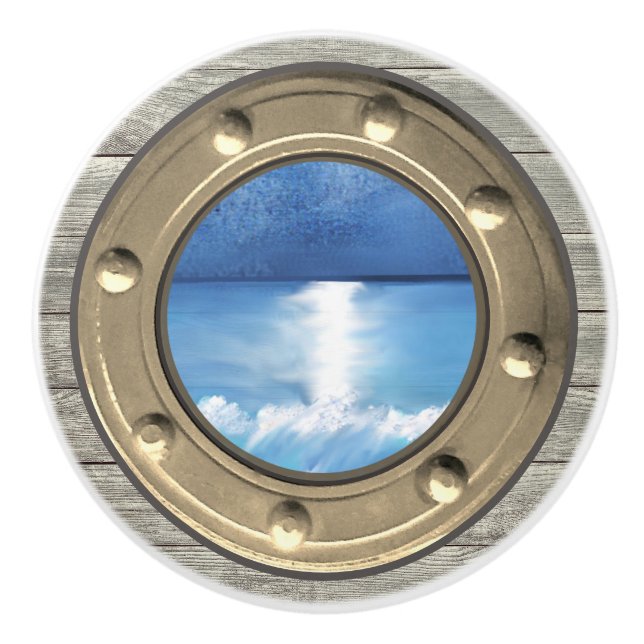 Nautical Porthole Ceramic Pull Knopp (Framsidan)