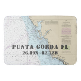 Nautical Punta Gorda FL Longitud Latitude-diagram Badrumsmatta