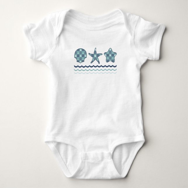 Nautical Quilt Barn och Baby Shirt Tröja (Framsida)