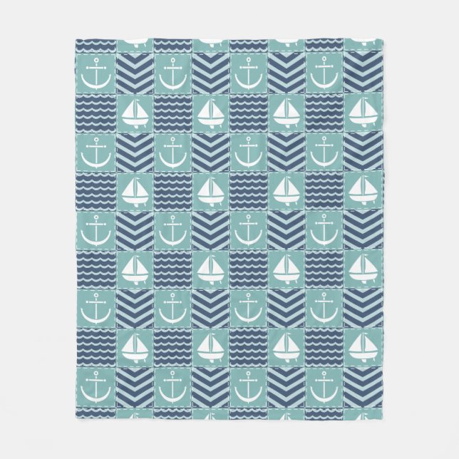 Nautical Quilt Fleece Blanket (Framsidan)