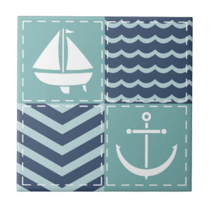 Nautical Quilt Tile Kakelplatta