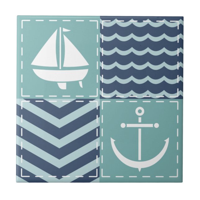Nautical Quilt Tile Kakelplatta (Framsidan)