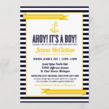 Nautical Rand Anchor Gult & Navy Baby Shower