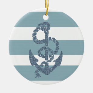Nautical Rand Anchor Julgransprydnad Keramik