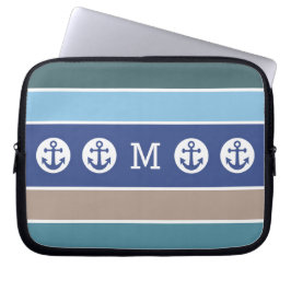Nautical Rand anpassningsbar monogram laptop sleev Sleeve