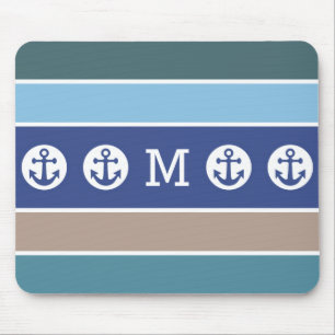 Nautical Rand anpassningsbar monogram mousad Musmatta