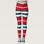 Nautical rand leggings<br><div class="desc">Nautiskt tema med blå,  röd och vit rand</div>