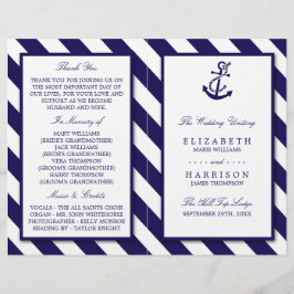 Nautical Rand & Navy Blue Anchor Bröllop