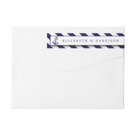 Nautical Rand & Navy Blue Anchor Bröllop Etikettband