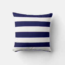 Nautical Rand Navy Blue and White Kudde