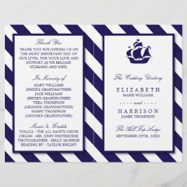 Nautical Rand & Navy Blue Frakt Bröllop