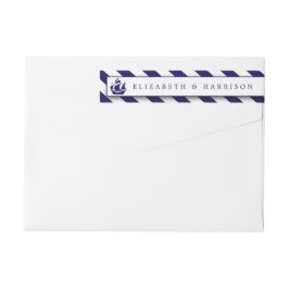 Nautical Rand & Navy Blue Frakt Bröllop Etikettband