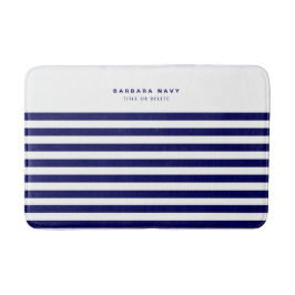Nautical Rand Navy Blue Trendig Snyggt 8 Ränder Badrumsmatta