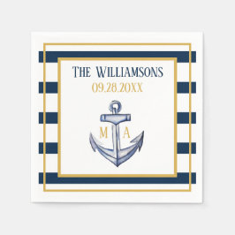Nautical Rand och Anchor Bröllop Pappersservett