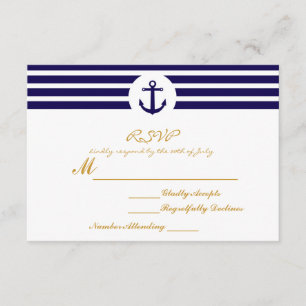 Nautical randigt ankar RSVP bröllopskort OSA Kort