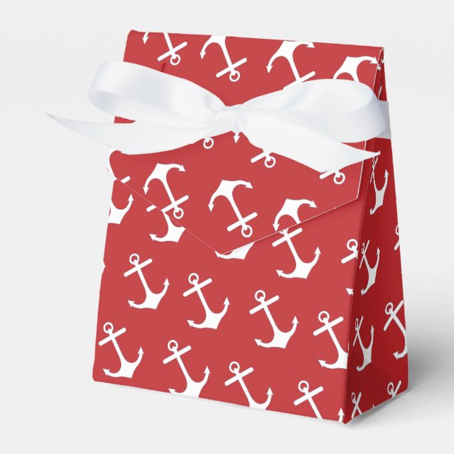 Nautical Red Anchor Gift Box Presentaskar (Framsidan Sidan)