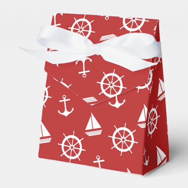 Nautical Red Anchor Gift Box Presentaskar (Framsidan Sidan)