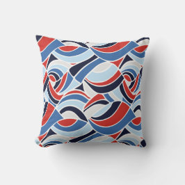 Nautical Red and Blue Abstract Design Dekorativ ku Kudde