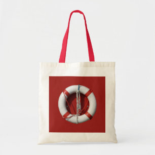 Nautical Red and White Life Preserver Tygkasse