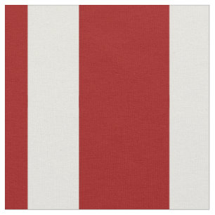 Nautical Red and White Rand Fabric Tyg