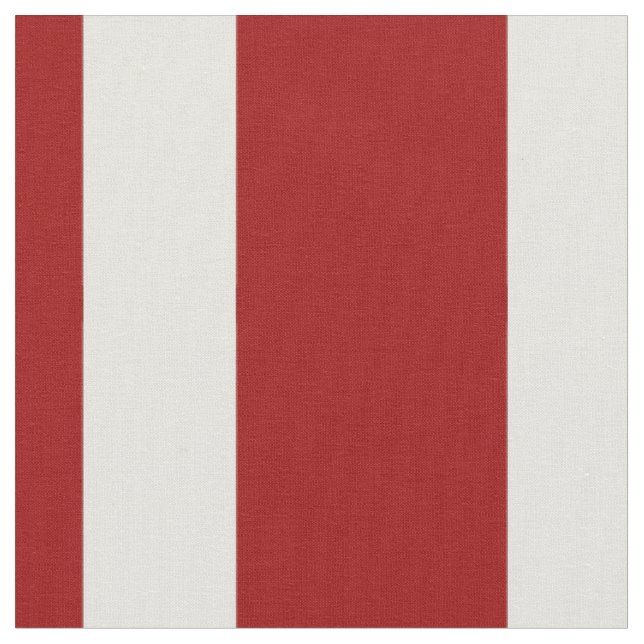 Nautical Red and White Rand Fabric Tyg (Närbild)