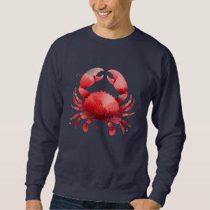 Nautical Red Crab Fisherman Aesthetic Lång Ärmad Tröja