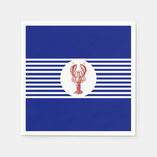 Nautical Red Lobster & Rand Pappersservett (Framsidan)