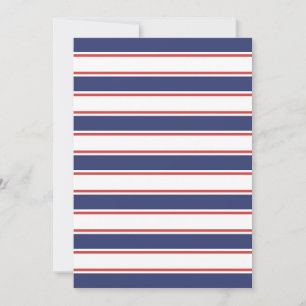 Nautical Red & Navy Blue Rand Inbjudningar