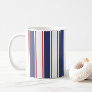 Nautical Red & Navy Blue Rand Kaffemugg