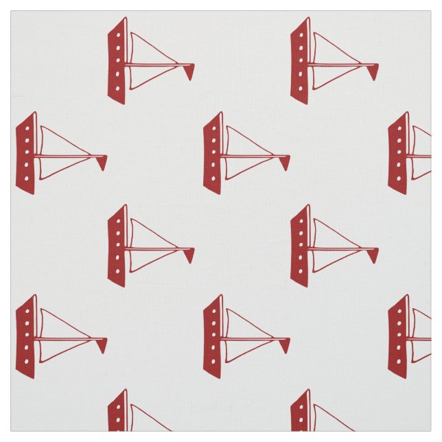 Nautical Red Sailcraft på vit Tyg (Provkarta)