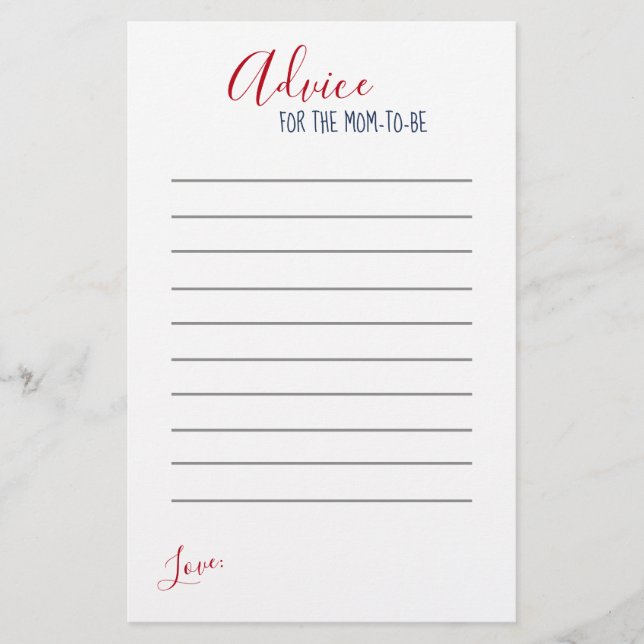 Nautical Red White Rand Baby Shower Adapter (Framsida)