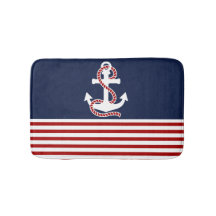 Nautical Red White Rand och White Anchor