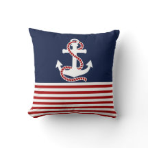 Nautical Red White Rand och White Anchor