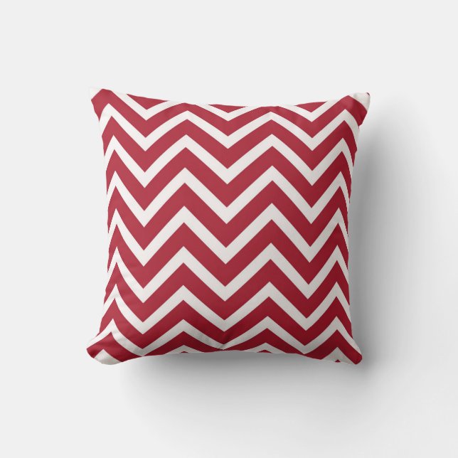 Nautical Red White Zig Zag Dekorativ kudde (Framsida)