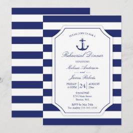 Nautical Rehearsal Dinner Anchor Navy Bröllop Inbjudningar