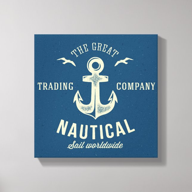 Nautical Retro Logotyp Canvastryck (Framsida)