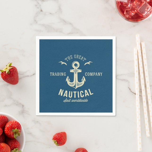 Nautical Retro Logotyp Pappersservett (Insitu)