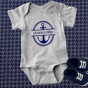 Nautical Rope & Anchor Monogram Crew T Shirt