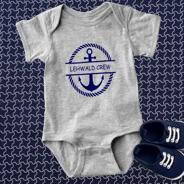 Nautical Rope & Anchor Monogram Crew T Shirt (Skapare uppladdad)